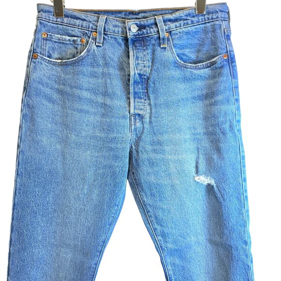 Levi's Premium 501 S Skinny Blue Jeans Button Fly 31x32 Distress Red Tab NEW $98 - Picture 6 of 16